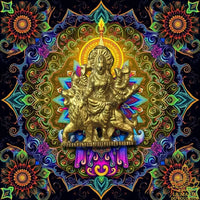 🔱 Statuette ancienne de la déesse Durga en bronze doré La Magie du Bouddha.