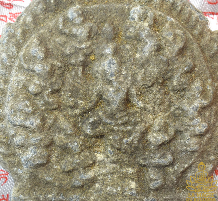 Tablette votive khmère ancienne de Hévajra en métal gris La Magie du Bouddha.