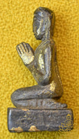 Pair of antique gilt bronze statues of Sariputra and Mogdalyana