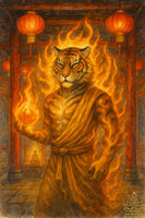 🐅 Grande amulette du dieu tigre Chao Po Suea (avec Jatukham Rammathep au dos) – Wat Krathum Suea Pla, 2007