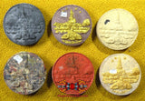 Set de 6 amulettes Jatukham Rammathep multicolores - Wat Phra Mahatat Worawiharn.