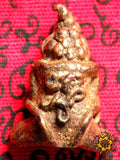 Amulette Thaï protectrice du Bouddha Phra Pidta en bronze.