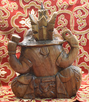 Statue indonésienne de Ganesh en bois précieux – Artisanat sacré d’Asie du Sud-Est La Magie du Bouddha.