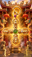 Petit pendentif Double Dorje doré consacré – Wat Manghön Thong La Magie du Bouddha.