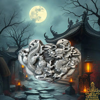 Plaque talismanique chinoise dragon et perle sacrée La Magie du Bouddha.