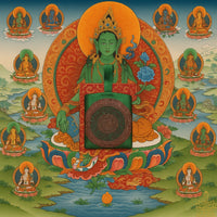 Grande amulette Tibétaine Dtagrol des 21 tara - Libération par la vue et le toucher. La Magie du Bouddha.