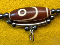 Thai Amulet Necklace with Sacred Two-Eyed Dzi Bead