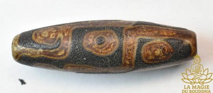 Ancien Dzi tibétain sacré à neuf yeux La Magie du Bouddha.