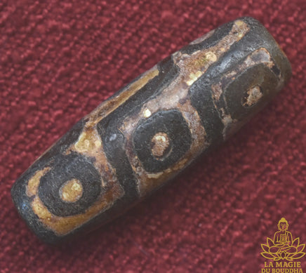 Perle sacrée tibétaine ancienne Dzi à neuf yeux La Magie du Bouddha.