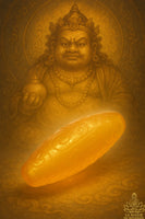 Perle sacrée tibétaine jaune sculptée – idéale pour mala de Jambhalla La Magie du Bouddha.