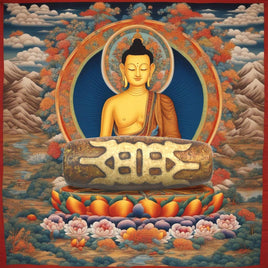 Perle sacrée Dzi moderne décorée d’un Dorje stylisé – Fabrication traditionnelle tibétaine La Magie du Bouddha.