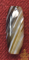Perle Dzi en agate tibétaine rayée naturelle La Magie du Bouddha.