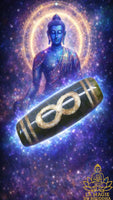 Perle sacrée tibétaine Dzi artisanale au symbole de l’infini La Magie du Bouddha.