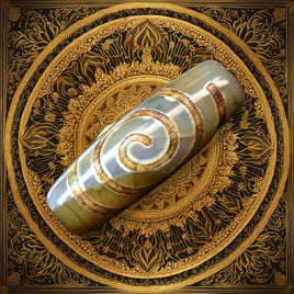 Perle sacrée tibétaine Dzi en agate – Motif spirale (évolution et énergie vitale) La Magie du Bouddha.