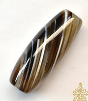 Perle Dzi en agate tibétaine rayée naturelle La Magie du Bouddha.
