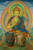 Paire de petits dzi anciens à trois yeux – style Gourou Rinpoché La Magie du Bouddha.