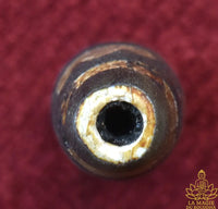 Perle tibétaine Dzi ancienne motif Lotus sacré La Magie du Bouddha.