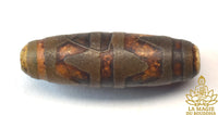 Perle Dzi tibétaine ancienne peau de tigre - Pour protection, courage et force La Magie du Bouddha.