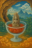 Hin Khao San fossile sculpté Phra Somdej – Moine de forêt Phra Siwali – Khao Sam Roi Yot
