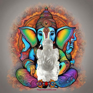 Amulettes népalaises en cristal du dieu éléphant Ganesh. La Magie du Bouddha.