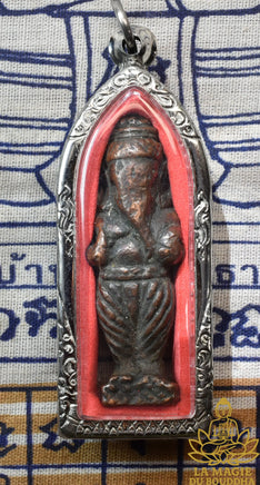 Amulette ancienne Cambodgienne de Ganesh debout en cuivre La Magie du Bouddha.