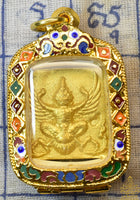 Amulette dorée Garouda Phraya Krut Bandan Chok - Très Vénérable Luang Phor Ong Thitathammo. La Magie du Bouddha.