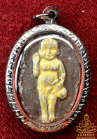 Old unfired clay Khuman Thong amulet of fortune – Origin unknown