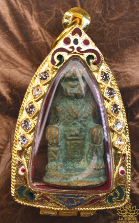 Amulette ancienne du dieu singe Hanuman en bronze – Patine verte La Magie du Bouddha.