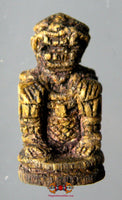 Rare amulette Hanuman ancienne en bois sculpté - Wat Lahanraï.