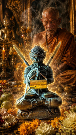 Statue Hanuman guerrier - Très Vénérable Luang Phor Kliang du Wat Noen Sutthawat La Magie du Bouddha.