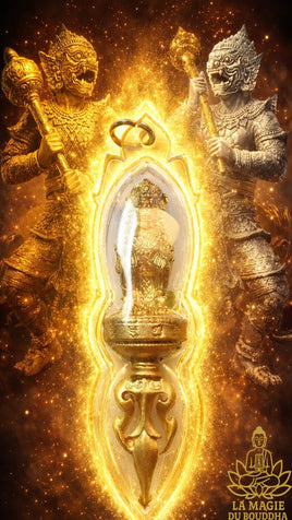 🔱 Amulette Hanuman Trikun Baramee – Sceptre sacré d’Hanuman du Wat Suthat La Magie du Bouddha.