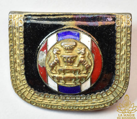 Ancien insigne officiel thaïlandais aux symboles héraldiques du Siam La Magie du Bouddha.
