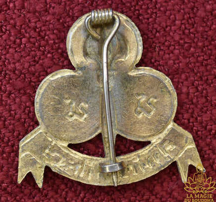 🔱 Insigne ancien de scout thaï en métal doré La Magie du Bouddha.