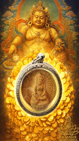 Amulette tibétaine Jambhalla Bouddha de Fortune - Wat Pothithataram La Magie du Bouddha.