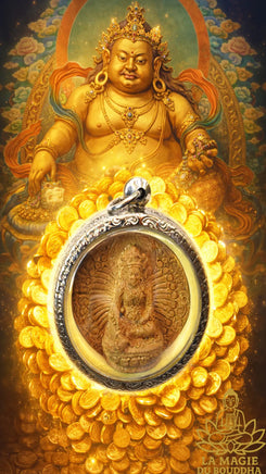 Amulette tibétaine Jambhalla Bouddha de Fortune - Wat Pothithataram La Magie du Bouddha.