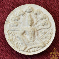 Jatukham Rammathep Amulet (Roon Sab Tawee Mang Mee See Suk) blessed at Wat Phra Mahathat Woramahawihan