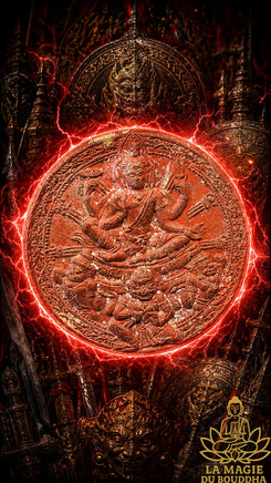Grande amulette Thaï Phra Issuan et Phra Pidta. La Magie du Bouddha.