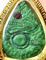 Amulette Nâga verte du sanctuaire de Kham Chanot La Magie du Bouddha.