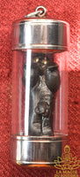 Ancient Black Khuman Thong Amulet with Gemstone Eyes – Naked Effigy of Fertility and Prosperity