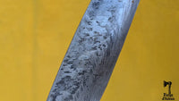 Couteau forgé thaïlandais des années 1970 avec manche en racine de bambou