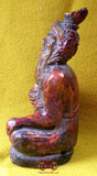 Statuette ancienne rouge et or d'un ermite Lersi.