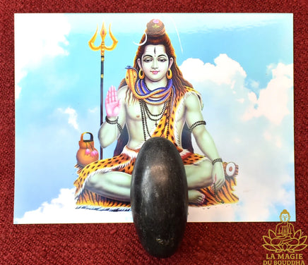 Shiva Lingam noirs authentiques en pierre polie (trois tailles disponibles) La Magie du Bouddha.