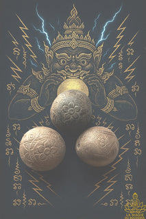 Boule de consécration Look Nimit Phra Rahu - Wat Sri Sathong. La Magie du Bouddha.