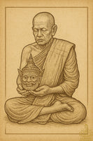 Amulette masque de Lersi en poudre sacrée Mae Takian – Très Vénérable Luang Phor Chuan