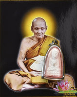 Très rare amulette Luang Phor Thuat avec cristaux reliques Phratat- Très Vénérable Luang Phor Dooh
