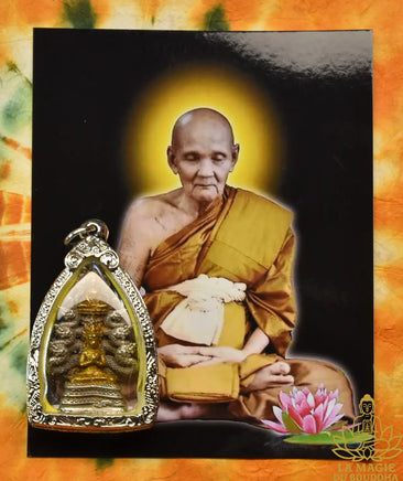 Superbe amulette du Bouddha Phra Naphok - Bouddha sous le Roi des Nâgas - Très Vénérable Luang Phor Dooh du Wat Sakai (1982) La Magie du Bouddha.