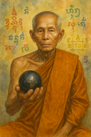 🔮 Bille sacrée noire Look Nimit du Très Vénérable Luang Phor Joy Janthasuwanno (Wat Sri Uthumhön)