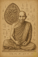 Rare et puissante amulette Phra Rahu Om Suriya - Très Vénérable LP Kassem Khémako.