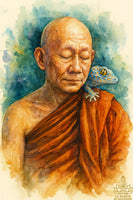 Amulette Phra Buakhem et Phra Siwali avec deux gecko – Vénérable LP PIchet du Wat Khokmor Lopburi (Roon Trimas 52 – 2009)