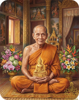 Rare amulette Look Aum Phra Sanghajai - Très Vénérable Luang Phor Poon du Wat Pailom La Magie du Bouddha.
